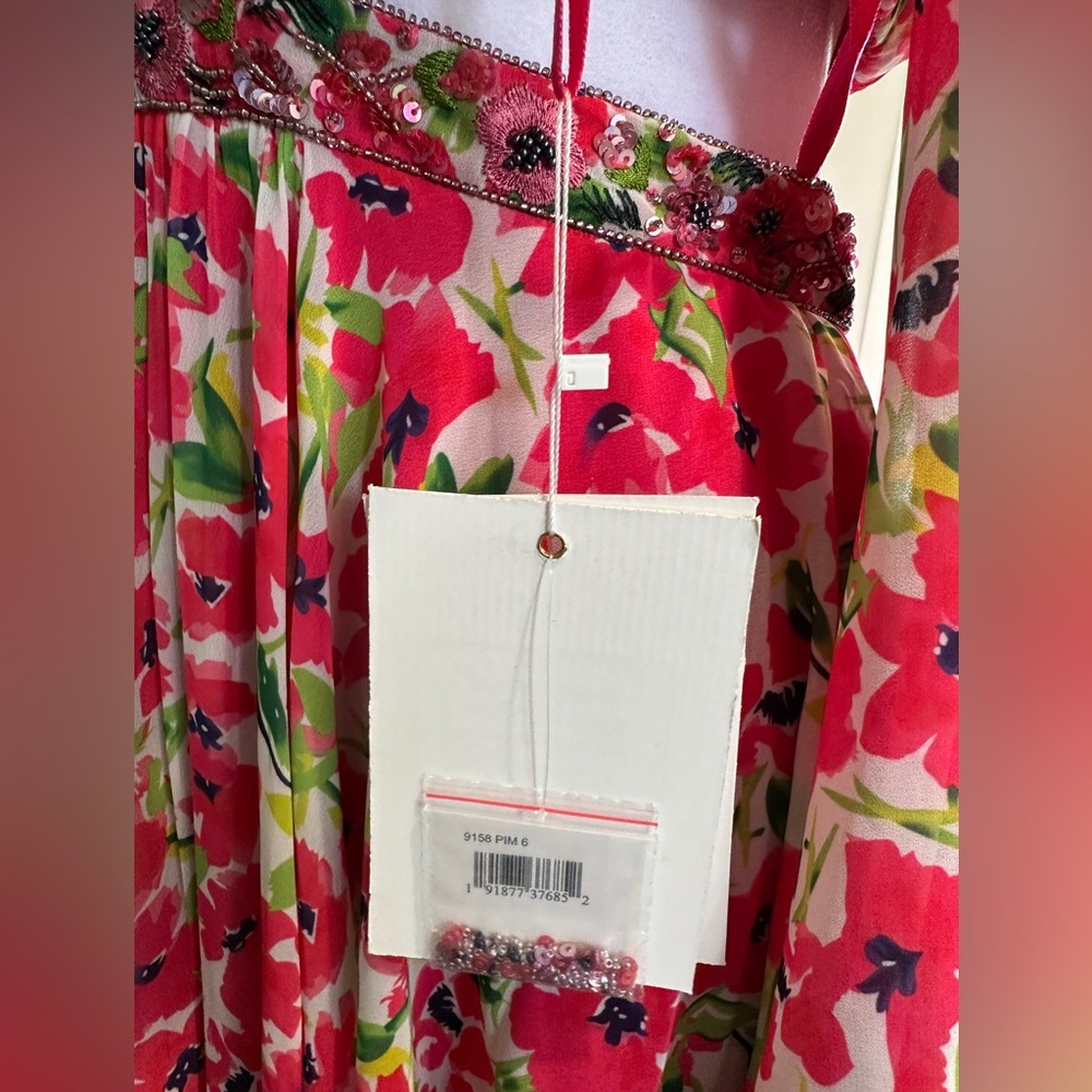 NWT Mac Duggal Floral Mini dress with cutouts v-neck 9158 size 6 - Picture 6 of 9